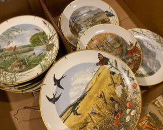 Assortment of Peter Barnett Designer fine English Porcelain Plates