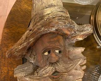 Hand Carved Wooden Face