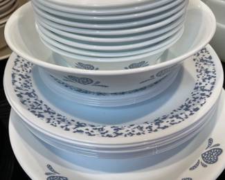Corelle Blue white pattern with Blue Hearts