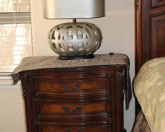 Contemporary lamps in the master bedroom - two of them are for sale!