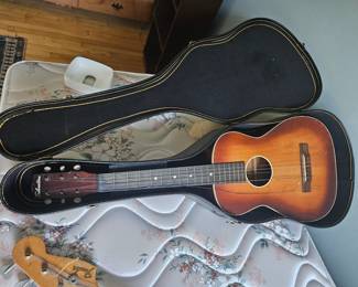 Vintage Black Fender & wood  Silvertone guitars