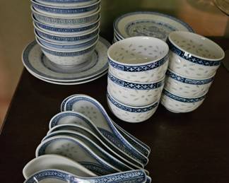 Chinese dragon & Japanese rice patterns