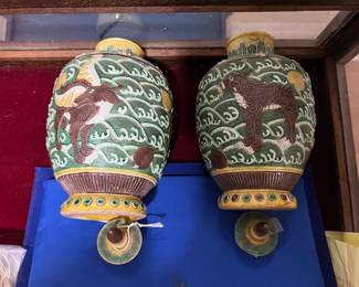 This fine pair of covered urns will be up for Private Bids Only.   Please contact Liberty Antiques for your Offer.  Thank you.