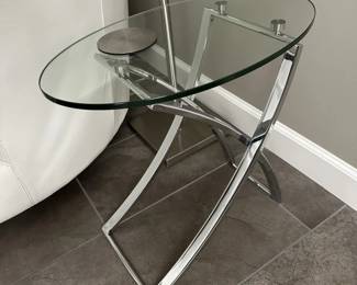 glass top side table 