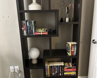 modern geometric bookcase wall unit 