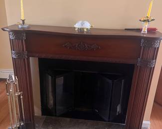Antique wooden carved fireplace surround. Available for pre-sale. 