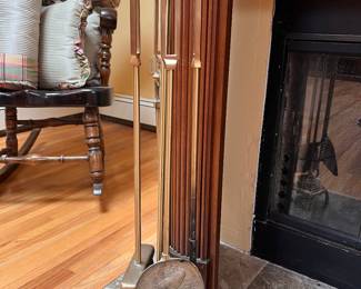 Asian inspired brass Andirons. View them on 1st Dibs/Chairish. Excellent price of 195.00