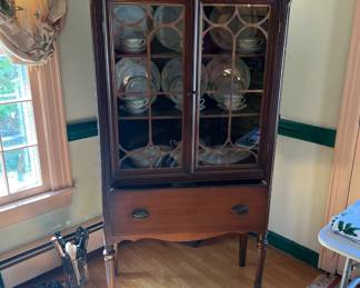 Antique 1920's petite one drawer China/display cabinet. Adorable.  Available for pre-sale.