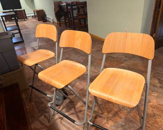 3 folding pub height chairs. Available for pre-sale. 