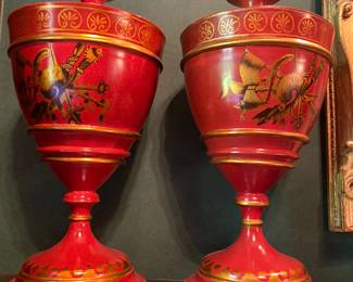 PAIR OF DECORATIVE URNS