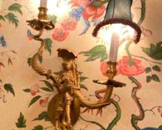 PAIR OF BRASS FIGURAL SCONCES