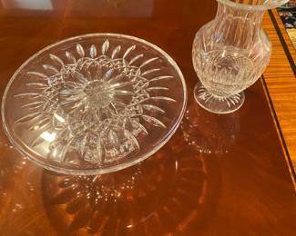 WATERFORD VASE AND CAKE PLATE