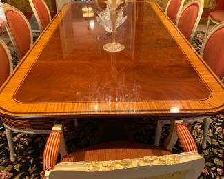 STUNNING BAKER DINING TABLE AND 10 BAKER CHAIRS