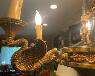 BRASS SWAN CHANDELIER