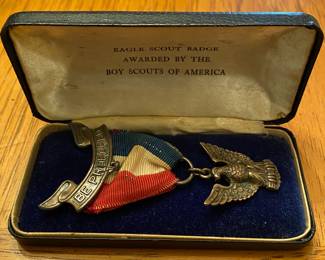 Old Eagle Scout Medal with Coffin Box (No Markings/No Sterling)
