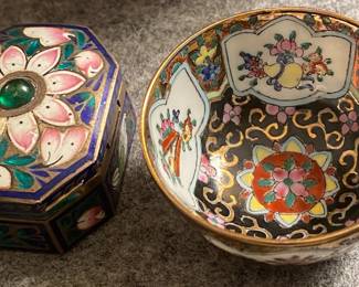 Small Oriental Box and Cup