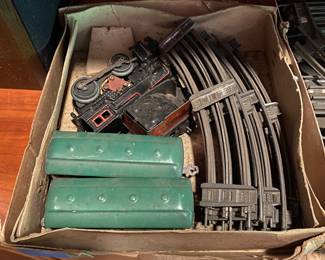 Early Cast Iron Engine American Flyer Train with Box