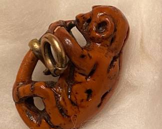Small Carved Monkey Pendant