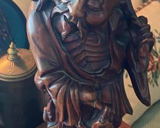 Carved Wooden Oriental Figure (Damaged)