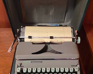 Hermes 2000 Typewriter with Green Case
