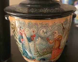 Miniature Wooden Dispenser with Teapot