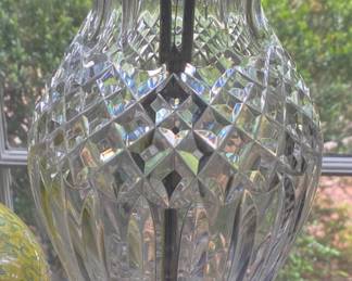 Large Brass and Crystal Lamp