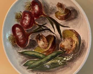 Large Hand Painted Mid-century Platters