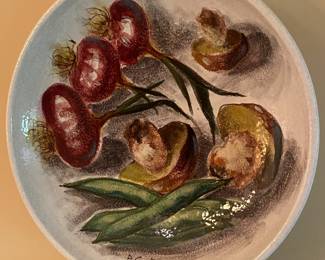 Large Hand Painted Mid-century Platters