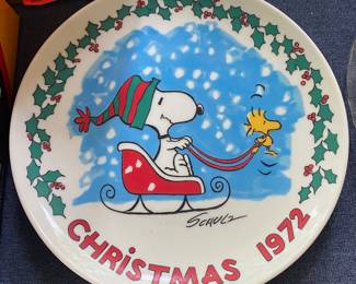 1972 Snoopy Christmas Plate