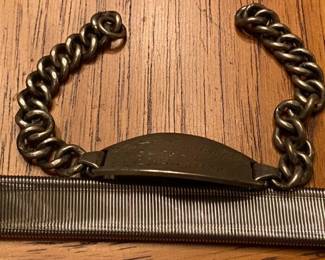 WW2 U.S. Army Sterling ID Bracelet and Watchband