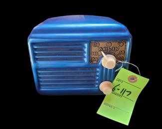 Metallic blue Arvin radio