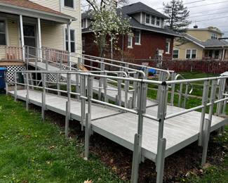 Adjustable Aluminum Handicapp Ramp 31FT 6IN by 7FT 8IN 
Height Adjustable 