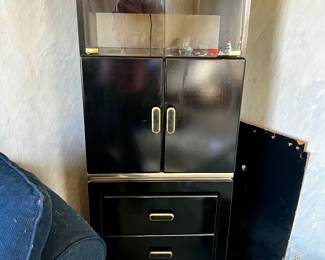 Vintage Black Lacquer Cabinet (2) Available 