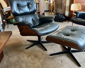 Mid Century Modern “Eames” Style Lounge Chair with Ottoman 