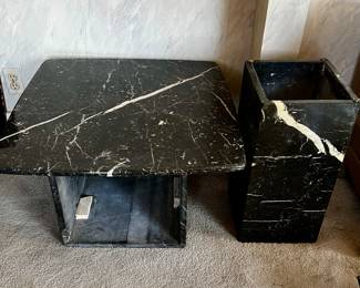 Marble Side Table and Plant Stand 