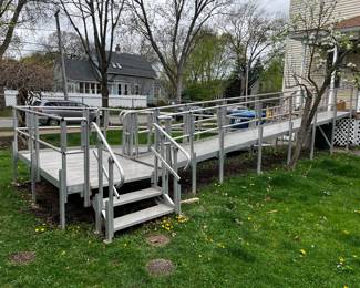 Adjustable Aluminum Handicapp Ramp 31FT 6IN by 7FT 8IN 
Height Adjustable 
