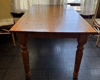Vintage Wood Farm Style Kitchen Table 