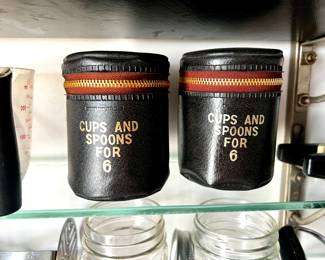 Vintage Compact Cups/Spoons for Travel Camping 