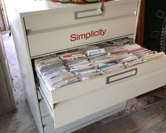 Simplicity metal filing cabinet for sewing patterns 