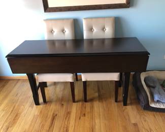 Dining drop leaf table and 2 side chairs 