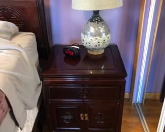 Matching Asian night stand - one of a pair of lamps 