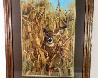 American Deer Themed Framed Art