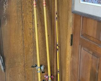 1002-16 Vintage Rare extension fishing poles. 