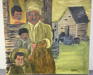 Black Americana Oil Painting 1968