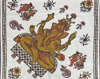 Ganesh Indian Embroidered Wall Hanging