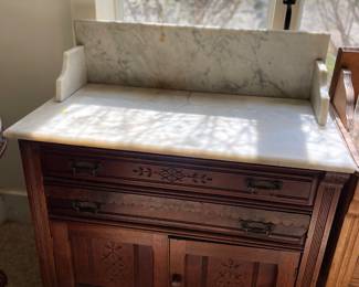 Marble top commode.