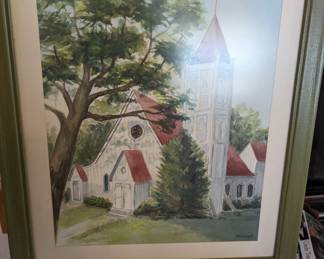 Grace Urquhart painting of St Mark's Episcopal Church 