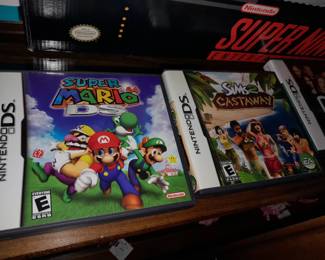 Vintage Nintendo DS Video Games (Super Mario DS & Sims Castaway)