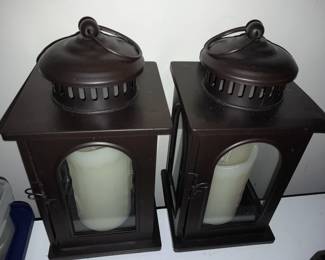 Black Lanterns W/ Battery Op Candles