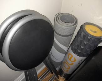 Folding Stools, Yoga Mat, & Exercise Roller